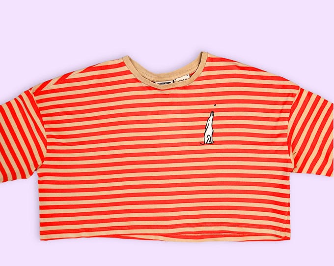 FLY x Artur Blusiewicz | upcycled striped longsleeve crop top | XS-M