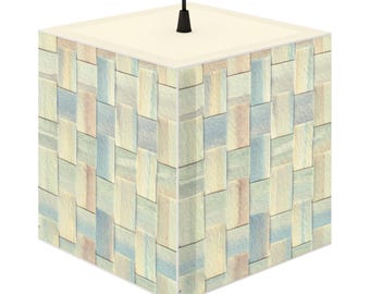 Shoreline of Torbay original woven watercolor Light Cube Lamp