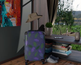 Abstract Dots Pattern Suitcase | Purple Green Luggage Cover
