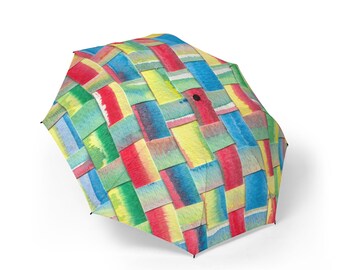 Colorful Watercolor Woven Pattern Umbrella