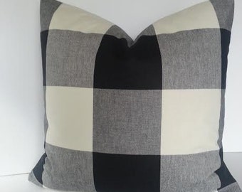 Navy Blue Ivory Buffalo Check Pillow Ivory Buffalo Check Pillow Cover