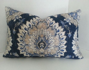 navy blue floral throw pillows