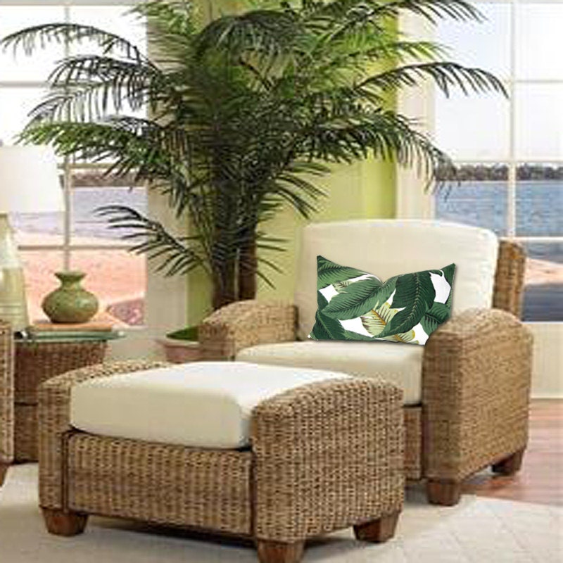 Designer Pillow Cover Banana Leaf Lumbar Pillow Tropical Etsy