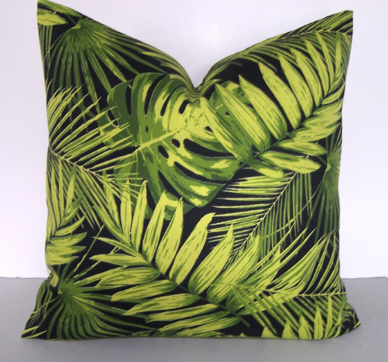 Palm Leaf Pillow Cover Indoor Outdoor Accent Pillow Toss Etsy
