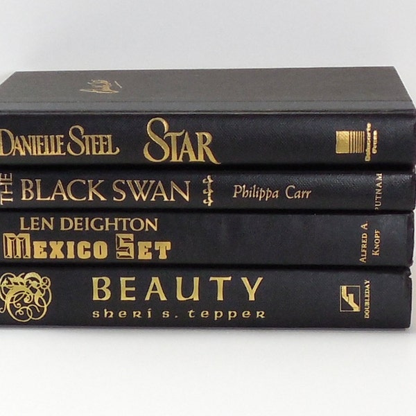 Vintage Black & Gold Book Bundle 4 Volumes ~ Carr, Steel, Deighton, Tepper