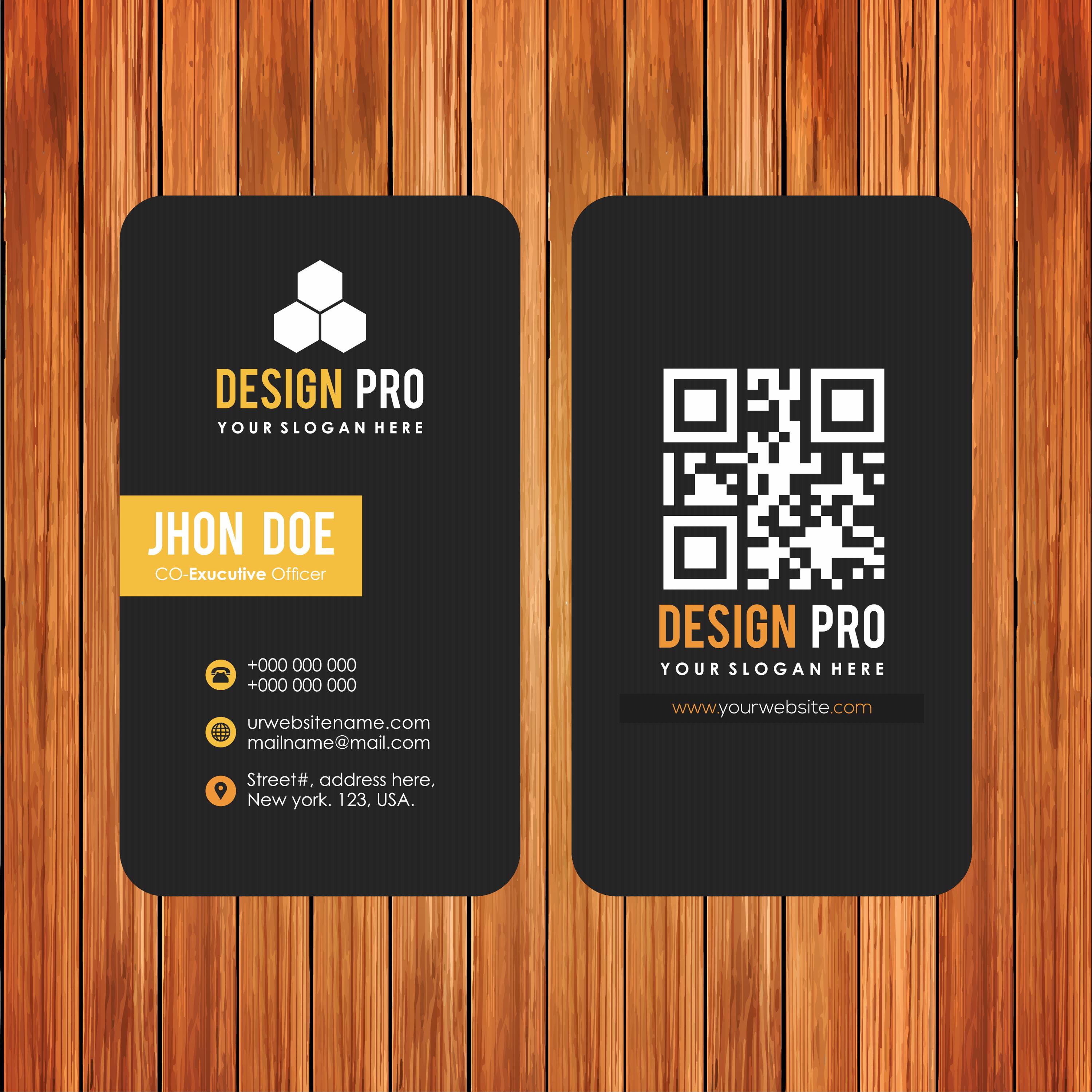 Card Layout Code Editable QR Code Business Card Template: Modern Minimalist Design ...