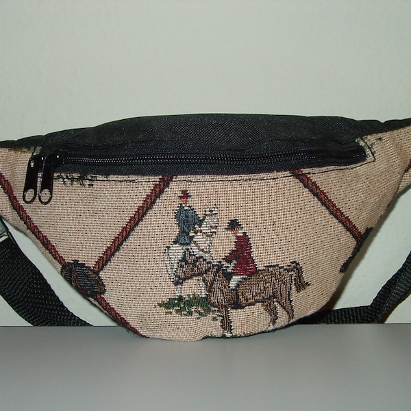 Horse Hunt Scene Fanny Pack, Foxes Fanny Pack, Tapestry Fanny Pack, Small Fanny Pack, Horse Bag, Equestrian Fanny Pack, Equestrian Bag