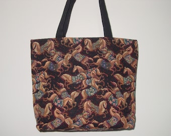Tapestry Arabian Horse Tote Bag – Equestrian Shoulder Purse, Made in USA