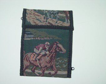 Churchill Downs Horse Racing Tapestry String Portafoglio Portafoglio equestre Borsa per cavalli