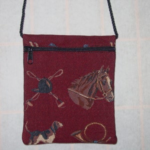 Horse and Hound Mini Cross Body Bag, Shoulder Bag Purse, Smartphone Purse will fit iPhone 6 Plus,Equestrian Purse