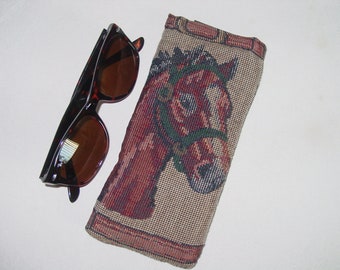 Pony Head  Luxury Eyeglasses Case/Sunglasses Cases,Equestrian Glasses Case