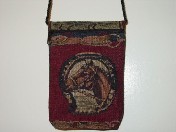 Winner's Circle Horse Tapestry Purse On The Rope … - image 1