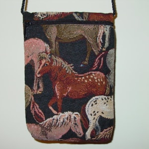Horse  Tapestry Purse On The Rope Shoulder Bag, Equestrian Handbag