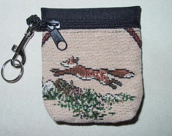 Fox Hunt Scene Tapestry  Belt Pack/Key Chain Combo Equestrian Handbags
