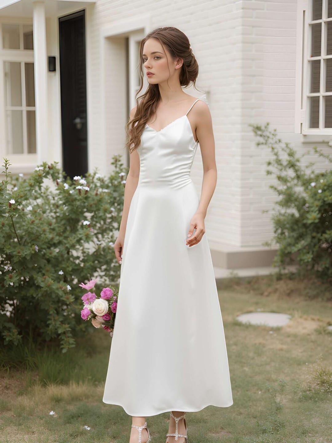 mother of the bride dresses in chiffon Long On Sale-Bridelily BestSellers Party Makeup For Navy Color:Oyster