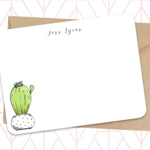 PAPETERIE PERSONNALISÉE | J’ai assortis Succulent plat cartes | Ensemble de notecard | Cactus