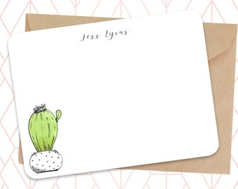 PERSONALIZED STATIONERY | I Assorted Succulent Flat Cards | Notecard Set | Cactus