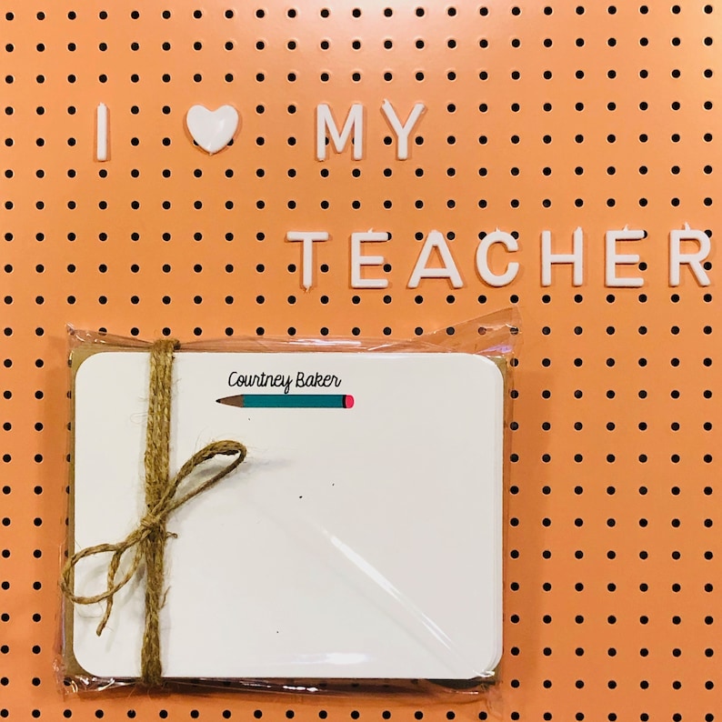 PERSONALIZED STATIONERY Set of Notecards I Pencil Flat Cards Teacher Gift