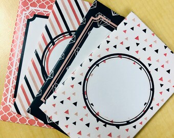 PRINTABLE PDF Set of 8 Gift Card Envelopes | Peach & Navy | Gift Envelopes | Gift Card Holder