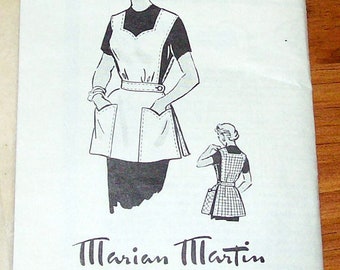 Marian Martin 1950s Mail Order Apron Pattern #9066 (Size 14 1/2)