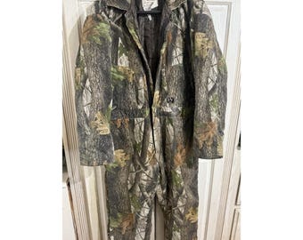 Vintage Walls Camo Insulated RealTree Hardwood Sz L USA Hunting Work Coveralls**