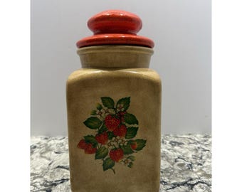 Vintage keramische aardbeien keukenbussen Cottage Core Kitsch geglazuurd**