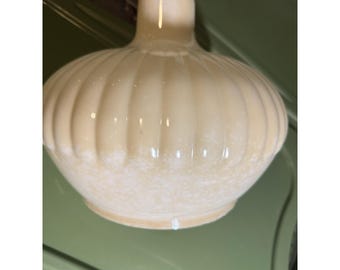 Art Deco Milk Glass Iridescent Ribbed Lamp Shade Large