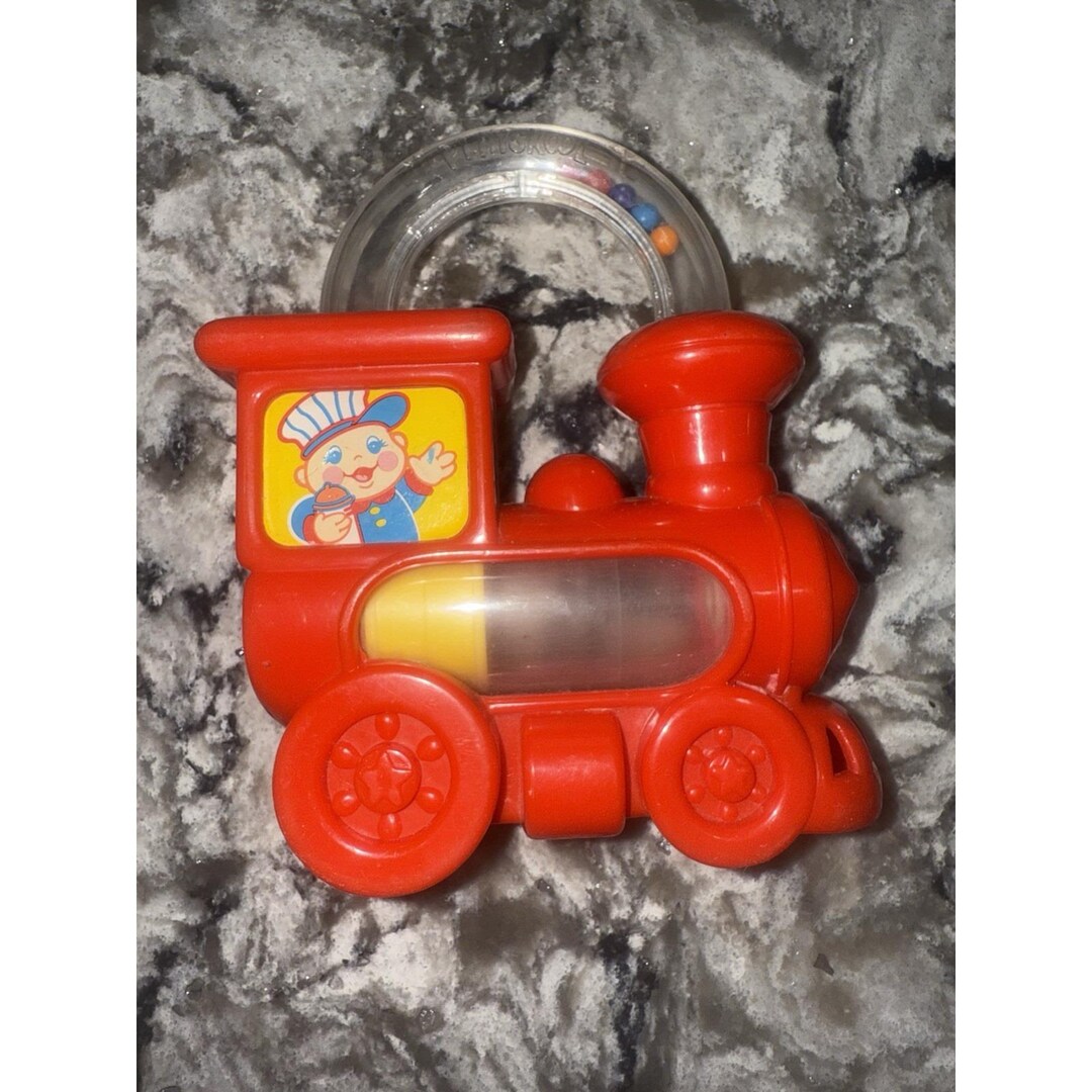 Vintage Playskool Giggle Rattles Baby Toddler Kid's Whistle Train Red ...