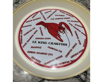 Bandeja de plástico para cangrejos LE CRAWFISH KING, estilo vintage, 33 x 5 cm (13" x 2") **
