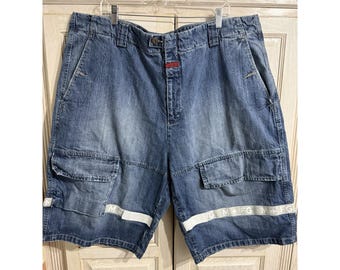 Marithe Francois Girbaud Mens MFG Baggy Shuttle Tape Shorts Size 44x13 Cargo