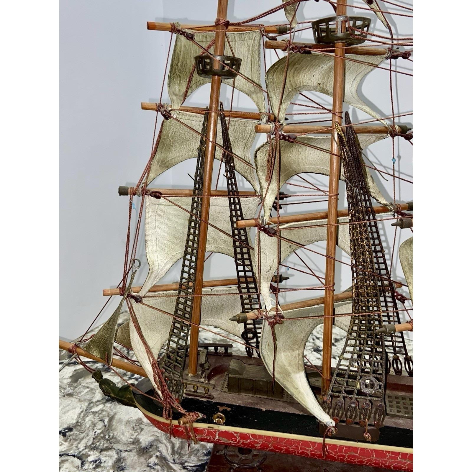 Vintage Model Sea Witch Clipper 1846 Nautical Model Ship Painted