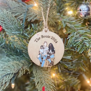 Personalized Wood Ornament | Custom Name Ornament | Laser Engraved Holiday Decor