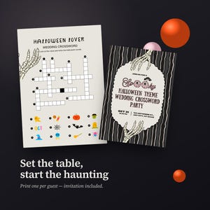 Unique Wedding Guest Game | Halloween Game | Custom Crossword Puzzle | Editable A4 Template