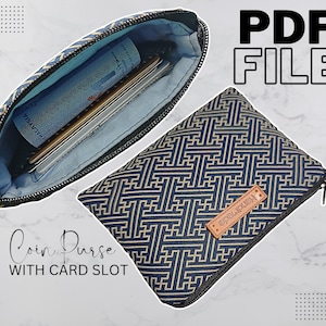 Patrón pdf de monedero con ranura para tarjetas