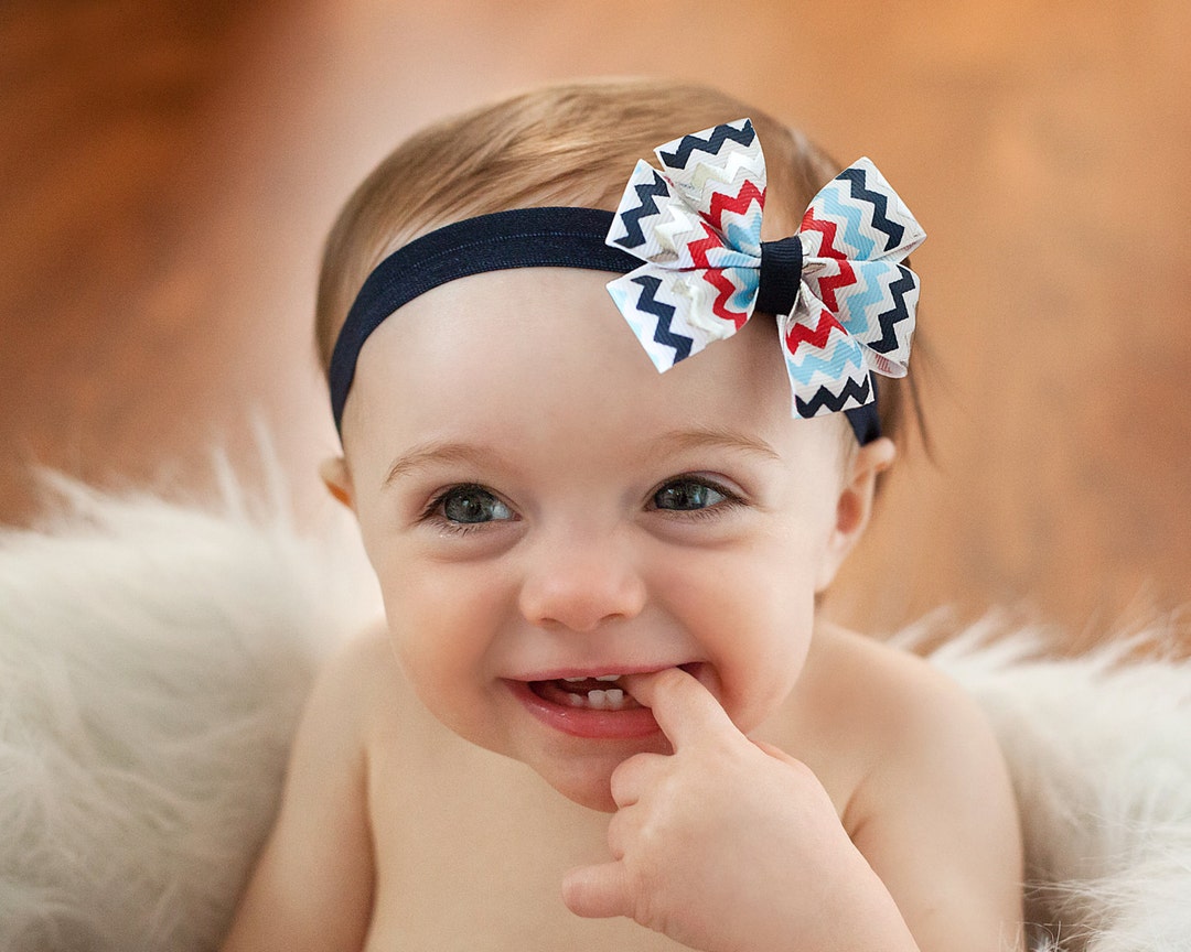 Baby Headband, 4th of July Baby Headband, Patriotic Baby Headband, Red