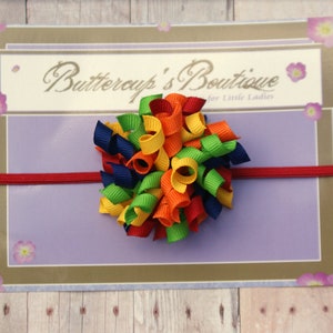 Rainbow korker hair bow,  korker, baby headband, infant headband, korker headband, rainbow headband