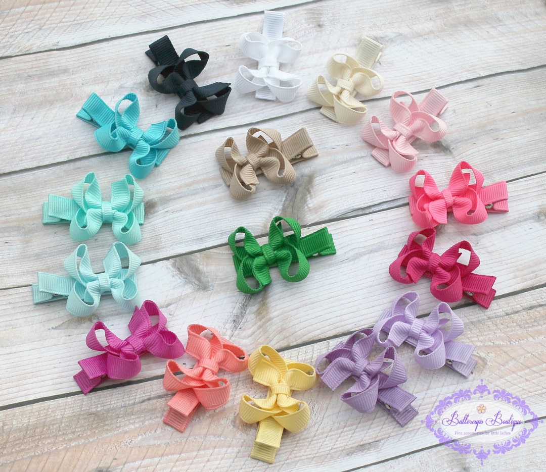 Newborn Hair Bows Hair Bow Set Baby Girl Hair Bows 6 Tiny Etsy