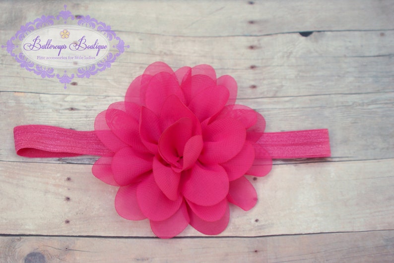 Pink baby headband, QUICK SHIP, hot pink baby headband, hot pink headband, infant headband, newborn headband, bright pink headband, hairband image 2