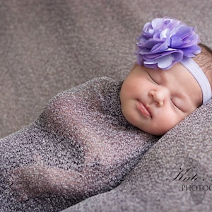 Purple baby headband,  infant headband, newborn headband, lavender flower headband, photo prop, purple flower, lavender bow, baby bow