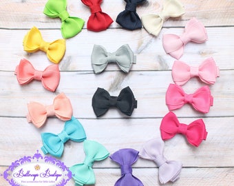 2" hairbows on fully lined clips