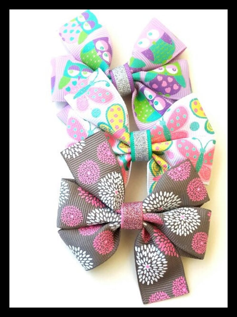 Set of 5 bows Grab bag hair bows assorted hairbows girl Etsy