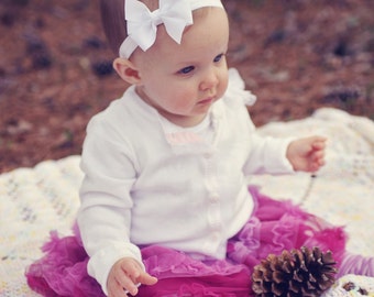 White baby headband, infant headband, baby headband, newborn headband, white bow headband, baby hair bow, ready to ship