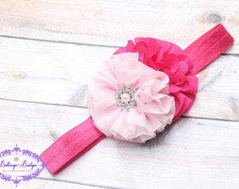 Pink baby headband, infant headband, newborn headband, light pink baby headband, hot pink baby headband, pink headband