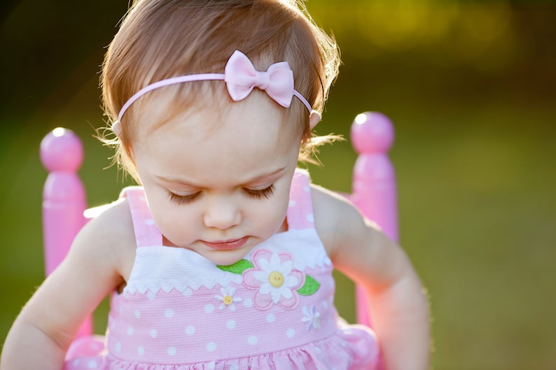 Baby headband, infant headband, newborn headband, bow headband, you CHOOSE your color, baby hair band, toddler headband image 1