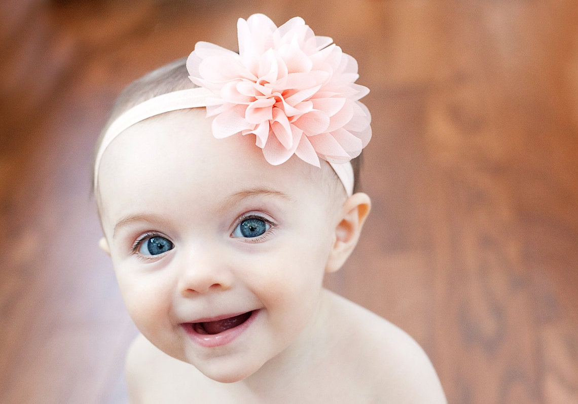 Peach Baby Headband Infant Headband Newborn Headband Peach Etsy