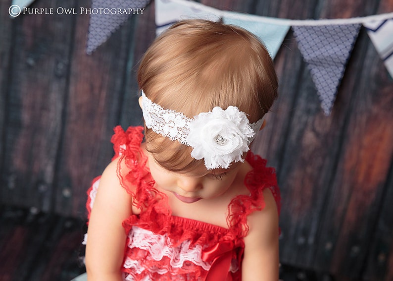 WHITE baby headband newborn headband infant headband photo Etsy