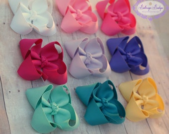 Girls hair bow, baby hair bow, boutique hair bow, hair clip,solid hair bow, hair bow gift set, girl hair bow, set of 10 boutique hair bows