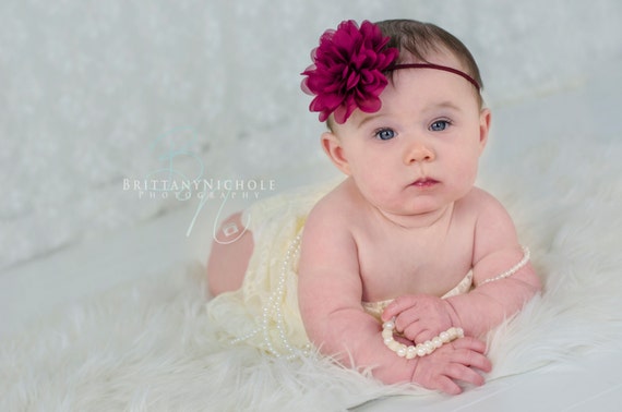 maroon baby headband