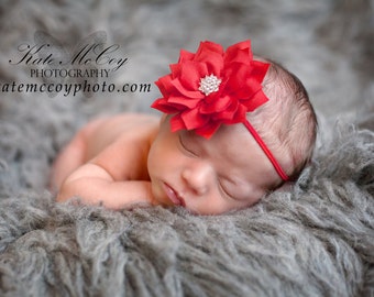 Red baby headband, baby headband,4th of July headband, infant headband, newborn headband, patriotic headband, photo prop, baby hair band