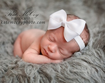 Baby headband, infant headband, 4" bow,  bow headband, PICK COLOR, newborn headband, hair band, large bow, bow headband, baby hairband